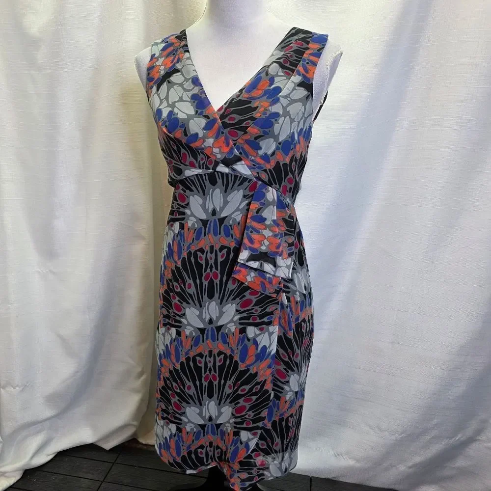 Banana Republic Sleeveless Abstract Print Sheath Dress Size 2